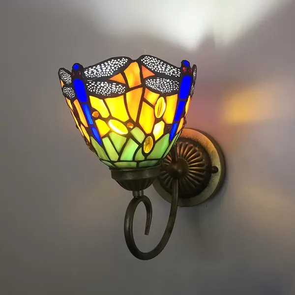 Nástěnné LED svítidlo z barevného skla do předsíně - světlo vážky - přední osvětlení E27 nástěnné svítidlo Gallery Passage