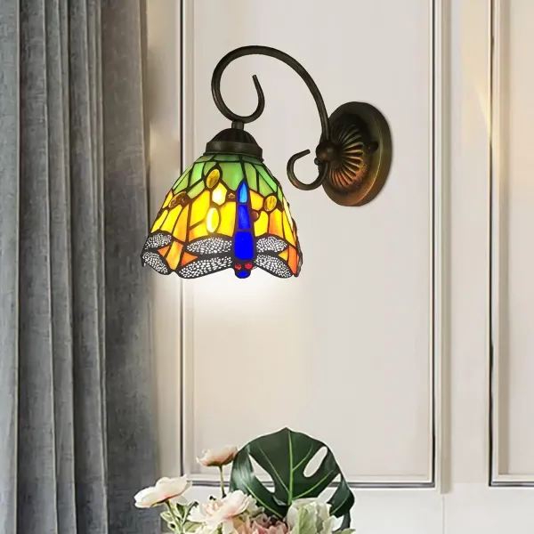 Nástěnné LED svítidlo z barevného skla do předsíně - světlo vážky - přední osvětlení E27 nástěnné svítidlo Gallery Passage Nástěnné LED svítidlo z barevného skla do předsíně - světlo vážky - přední osvětlení E27 nástěnné svítidlo Gallery Passage