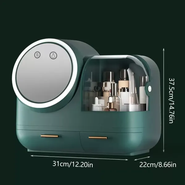 CNCEST (růžový/bílý/zelený) organizér na make-up s úložným boxem pro světelnou kosmetiku LED – otočné zrcadlo CNCEST (růžový/bílý/zelený) organizér na make-up s úložným boxem pro světelnou kosmetiku LED – otočné zrcadlo
