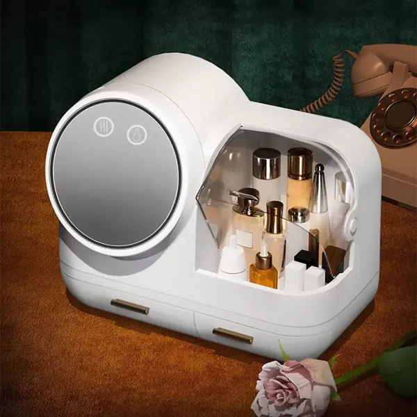 CNCEST (růžový/bílý/zelený) organizér na make-up s úložným boxem pro světelnou kosmetiku LED – otočné zrcadlo CNCEST (růžový/bílý/zelený) organizér na make-up s úložným boxem pro světelnou kosmetiku LED – otočné zrcadlo