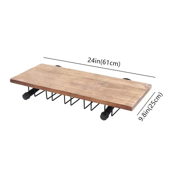 24" x 9,8" stojan na víno, domácí barový závěsný stojan s držákem skleněných pohárů pro domácí barovou uměleckou nástěnnou výzdobu