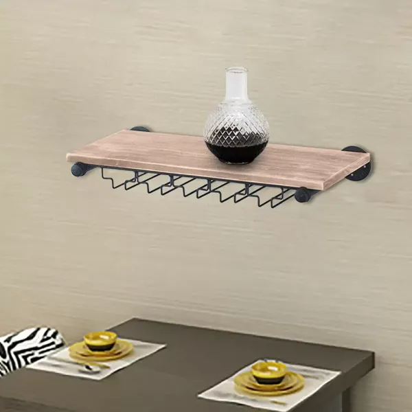 24" x 9,8" stojan na víno, domácí barový závěsný stojan s držákem skleněných pohárů pro domácí barovou uměleckou nástěnnou výzdobu