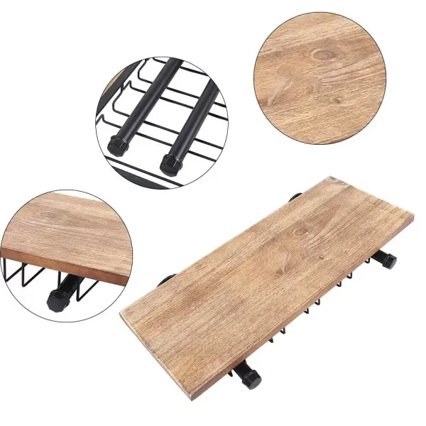 24" x 9,8" stojan na víno, domácí barový závěsný stojan s držákem skleněných pohárů pro domácí barovou uměleckou nástěnnou výzdobu