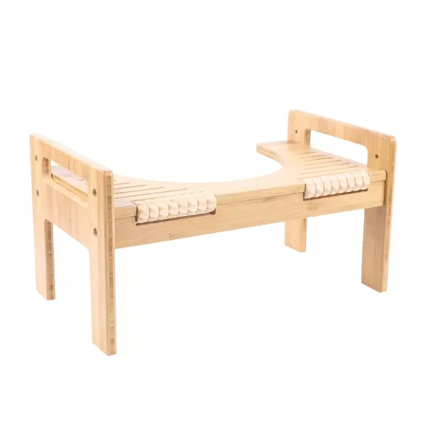 Bambusová toaletní stolička s podsaditým nočníkem a masážním designem pro děti, těhotné ženy, seniory
