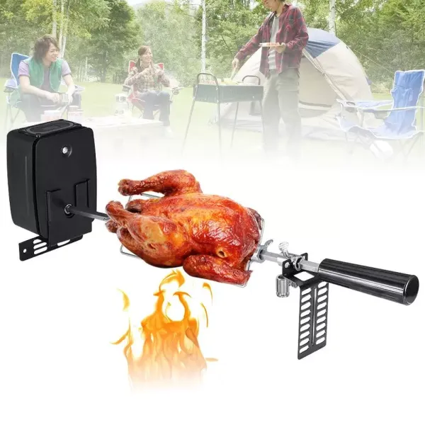 Rotisserie Kit – Nerezová ocel – S motorem – 2 žehlící tyče a 2 vidličky na maso Rotisserie Kit – Nerezová ocel – S motorem – 2 žehlící tyče a 2 vidličky na maso