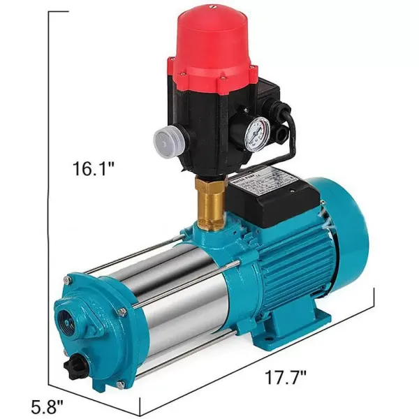 Nerezové odstředivé čerpadlo - 1300 W - 9,8 bar - Proudové čerpadlo - Zahradní čerpadlo s integrovaným tepelným uzávěrem