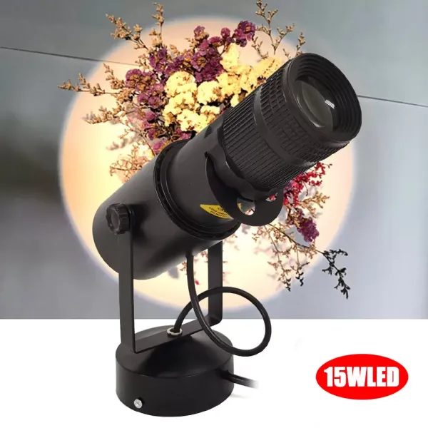 15W 5500K LED bodové světlo - jevištní osvětlení -15W - kolíkové bodové světlo 4 nastavitelná clona - pro svatby, divadlo