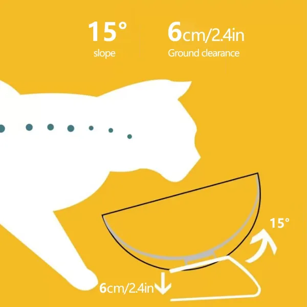 15° sklopná miska pro kočky - Plastová miska potravinářská - Průhledná - Průměr: 13 cm
