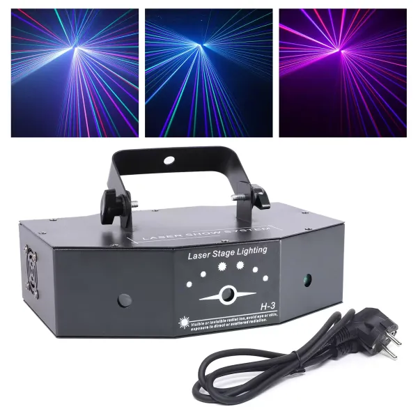 DMX 3 objektiv RGB barevný skenovací paprsek disco lampa 500 MW DJ barové projektorové světlo