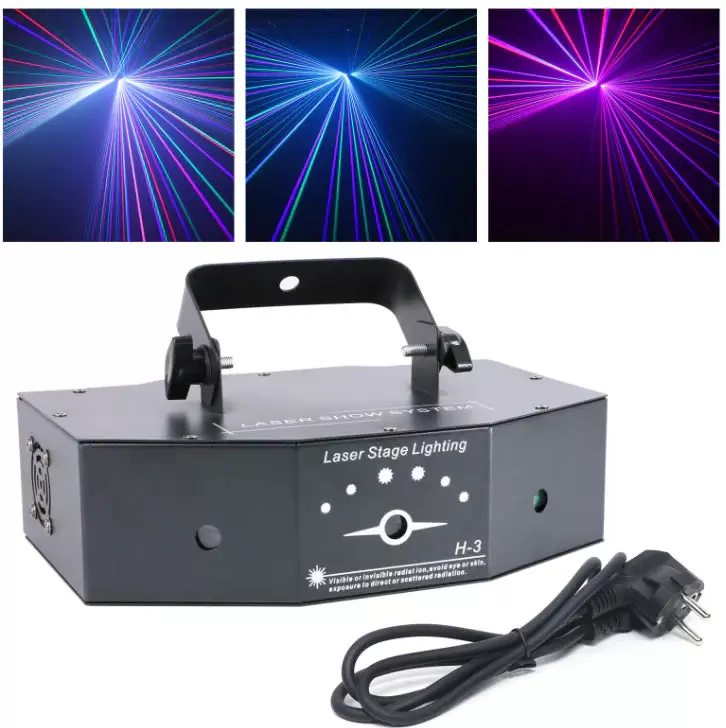 DMX 3 objektiv RGB barevný skenovací paprsek disco lampa 500 MW DJ barové projektorové světlo