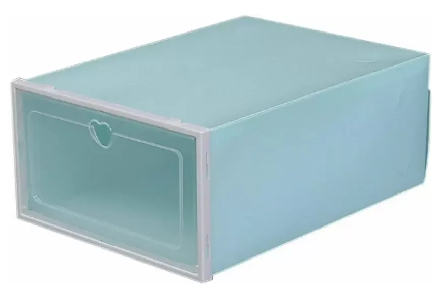 Transparentní botník, sada 20 kusů, skládací a stohovatelné plastové úložiště bot, s víkem (33 * 23 * 14 cm) (zelená)