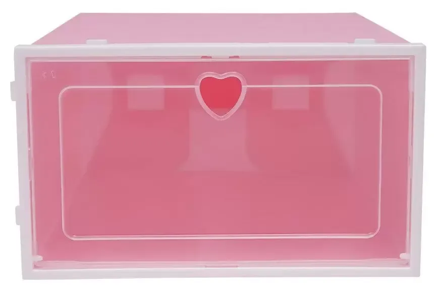 Transparentní botník, sada 20 kusů, skládací a stohovatelné plastové úložiště bot, s víkem (33 * 23 * 14 cm) (růžová) Transparentní botník, sada 20 kusů, skládací a stohovatelné plastové úložiště bot, s víkem (33 * 23 * 14 cm) (růžová)