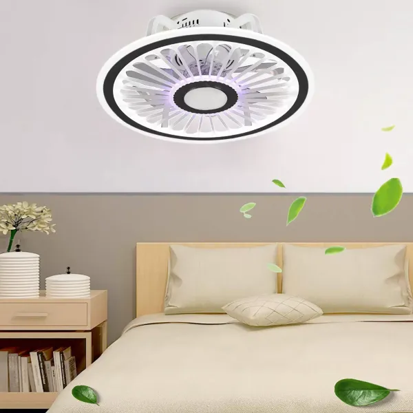 48x18 cm stropní ventilátor s osvětlením Moderní LED stropní lampy Moderní stmívatelný stropní ventilátor Světlo LED 3barevná lustrová lampa s dálkovým ovládáním