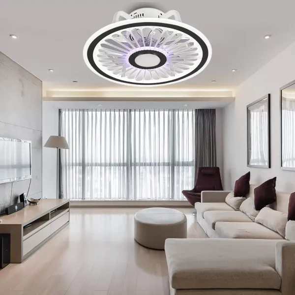 48x18 cm stropní ventilátor s osvětlením Moderní LED stropní lampy Moderní stmívatelný stropní ventilátor Světlo LED 3barevná lustrová lampa s dálkovým ovládáním