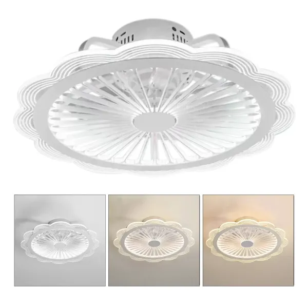 Stropní ventilátor se světlem a dálkovým ovládáním - Moderní květinový design - LED stropní světlo - Stmívatelné Nastavitelná rychlost větru