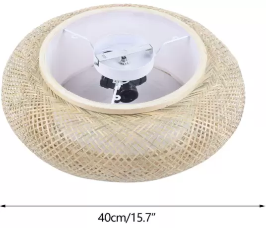 40cm tkané bambusové stropní svítidlo závěsné svítidlo přírodní retro stínidlo do ložnice 3 x E27 pro lampu do jídelny, lampu do obývacího pokoje bez žárovky