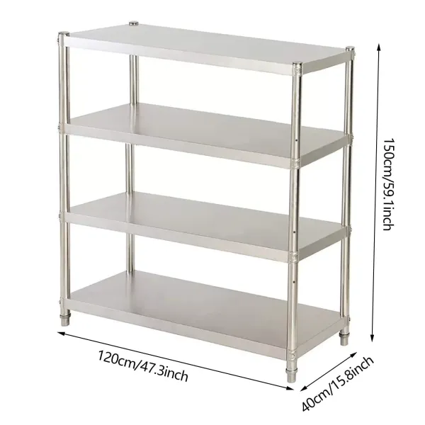 4patrová kuchyňská police, nerezová ocel, maximální zatížení: 50 kg, 120 x 40 x 150 cm 4patrová kuchyňská police, nerezová ocel, maximální zatížení: 50 kg, 120 x 40 x 150 cm