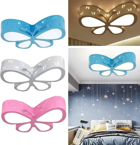 Vyřezávané stropní LED svítidlo Butterfly - Do dětského pokoje - Moderní - Módní karikatura - S dálkovým ovládáním - Růžová / Modrá / Bílá Vyřezávané stropní LED svítidlo Butterfly - Do dětského pokoje - Moderní - Módní karikatura - S dálkovým ovládáním - Růžová / Modrá / Bílá