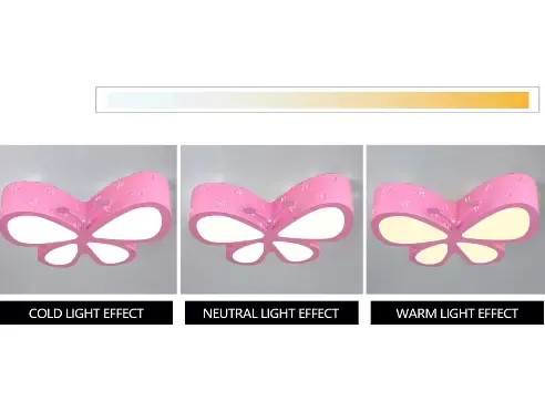 Vyřezávané stropní LED svítidlo Butterfly - Do dětského pokoje - Moderní - Módní karikatura - S dálkovým ovládáním - Růžová / Modrá / Bílá