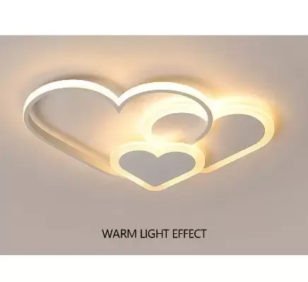 Kreslené LED stropní svítidlo Moderní romantické akrylové stmívatelné stropní svítidlo ve tvaru srdce s dálkovým ovládáním růžové