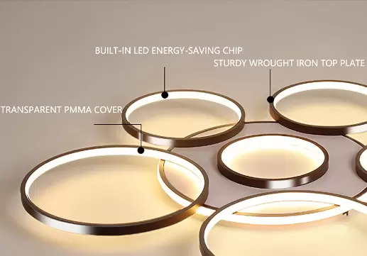 CNCEST Luxusní 7hlavý stmívatelný LED lustr pro obývací pokoj ložnice