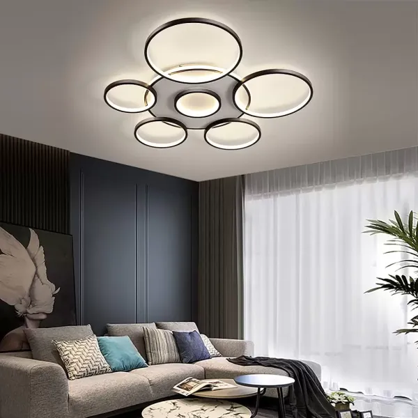 CNCEST Luxusní 7hlavý stmívatelný LED lustr pro obývací pokoj ložnice