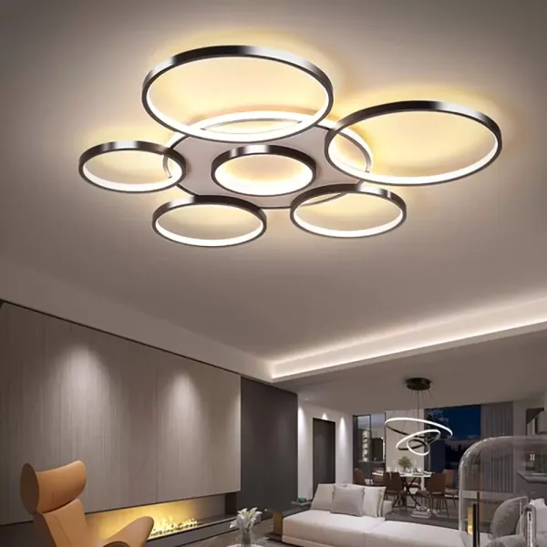 CNCEST Luxusní 7hlavý stmívatelný LED lustr pro obývací pokoj ložnice