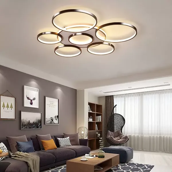 CNCEST Luxusní 7hlavý stmívatelný LED lustr pro obývací pokoj ložnice