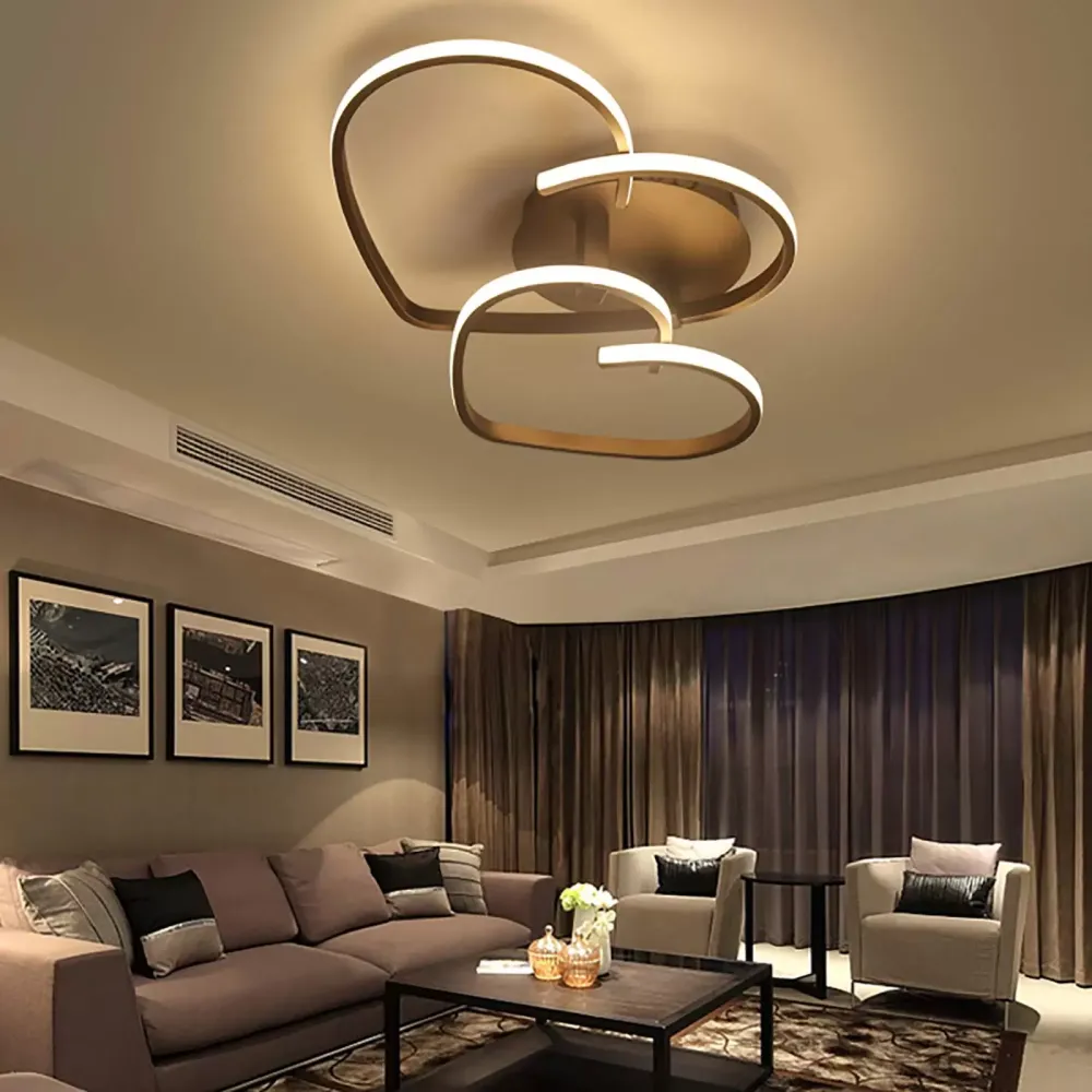 Moderní stropní LED svítidlo s plynule stmívatelným designem ve tvaru srdce s dálkovým ovládáním svítidla v ložnici plynule nastavitelná