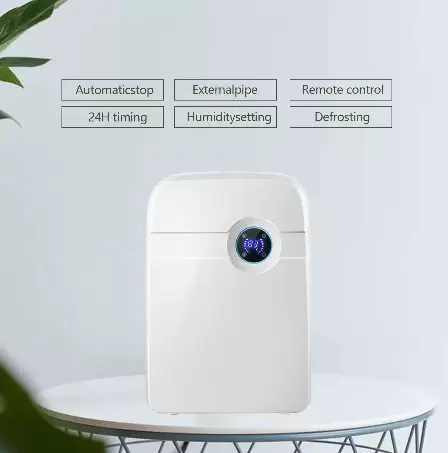 2500 ml Mini elektrický odvlhčovač s časovačem, bez hluku pro obývací pokoj, koupelna, ložnice, 42 W