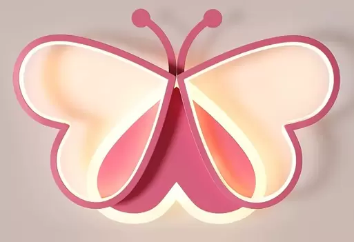 Stropní svítidla – 90W designové stropní svítidlo Pink Butterfly do ložnice, dětského pokoje, restaurace (stmívatelné)