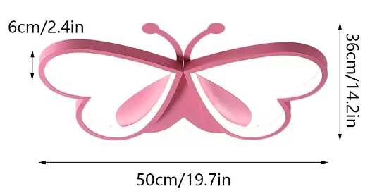 Stropní svítidla – 90W designové stropní svítidlo Pink Butterfly do ložnice, dětského pokoje, restaurace (stmívatelné)
