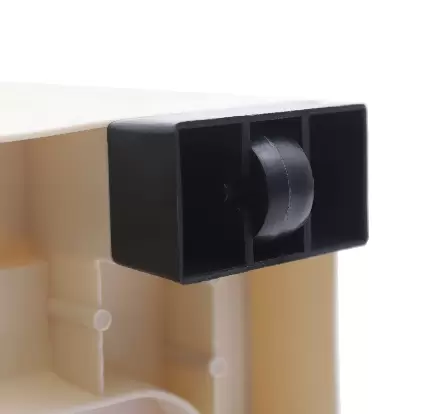 Plastová noční komoda se 6 zásuvkami – se 4 domácími kolečky (39,7 x 33,8 x 13,8 x 40 cm) – růžová