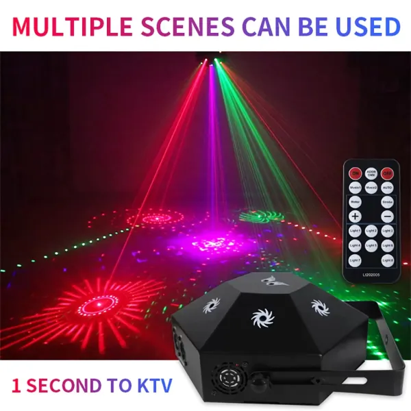 Bezdrátové stroboskopické párty světlo CNCEST s 8 očima LED s ovládáním zvuku a dálkovým ovládáním s 8 různými vzory Bezdrátové stroboskopické párty světlo CNCEST s 8 očima LED s ovládáním zvuku a dálkovým ovládáním s 8 různými vzory