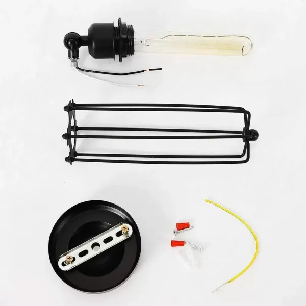 Retro interiérové nástěnné svítidlo E27 Kovové osvětlení klece se žárovkou Retro lampa do kavárny