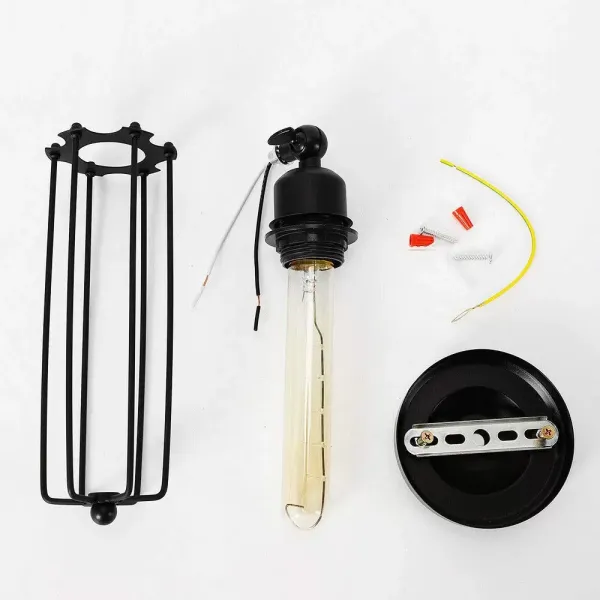 Retro interiérové nástěnné svítidlo E27 Kovové osvětlení klece se žárovkou Retro lampa do kavárny