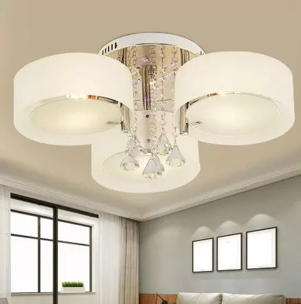Závěsné lustrové LED světlo E27 Křišťálová závěsná lampa Stropní svítidlo do obývacího pokoje Jídelna Bar Kavárna (3 hlavy)
