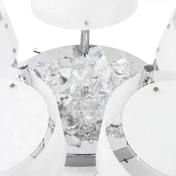 LED křišťálové stropní svítidlo, moderní závěsné svítidlo, energeticky úsporné, nastavitelné, s dálkovým ovládáním (5 hlav) LED křišťálové stropní svítidlo, moderní závěsné svítidlo, energeticky úsporné, nastavitelné, s dálkovým ovládáním (5 hlav)