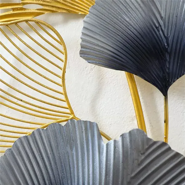 CNCEST 2ks 3D kovová nástěnná dekorace Ginkgo Leaves do obývacího pokoje Zlaté listy kovová nástěnná dekorace s rámem CNCEST 2ks 3D kovová nástěnná dekorace Ginkgo Leaves do obývacího pokoje Zlaté listy kovová nástěnná dekorace s rámem