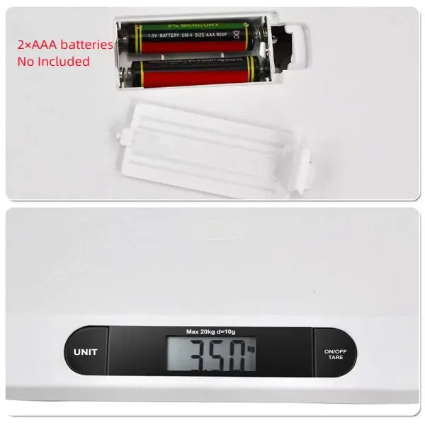Digitální elektronická dětská váha 20 kg/44 LBS – 55 cm x 32 cm x 3 cm