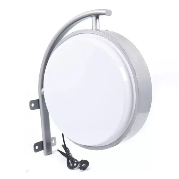 Oboustranná kulatá LED krabička - Průměr: 40 cm - S 1,5 m napájecím kabelem. Oboustranná kulatá LED krabička - Průměr: 40 cm - S 1,5 m napájecím kabelem.