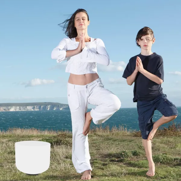 Produkty 8palcová bílá křemenná křišťálová zpívající mísa F Note, pro meditaci (bílá)