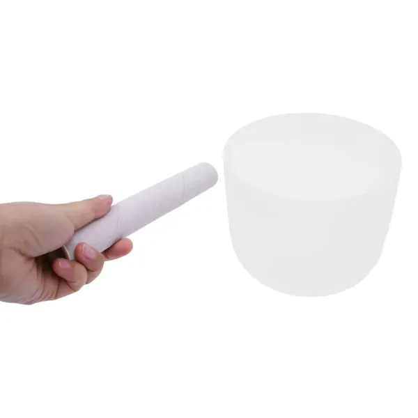 Produkty 8palcová bílá křemenná křišťálová zpívající mísa F Note, pro meditaci (bílá)