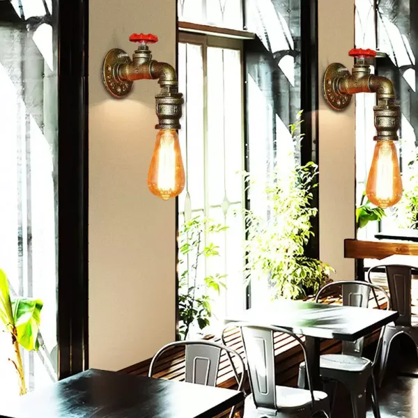 Sada 2 nástěnných retro kovových trubicových lamp pro domácnosti, jako jsou bary, kavárny, uličky. Sada 2 nástěnných retro kovových trubicových lamp pro domácnosti, jako jsou bary, kavárny, uličky.