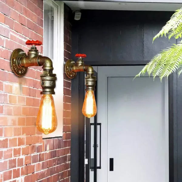 Sada 2 nástěnných retro kovových trubicových lamp pro domácnosti, jako jsou bary, kavárny, uličky. Sada 2 nástěnných retro kovových trubicových lamp pro domácnosti, jako jsou bary, kavárny, uličky.