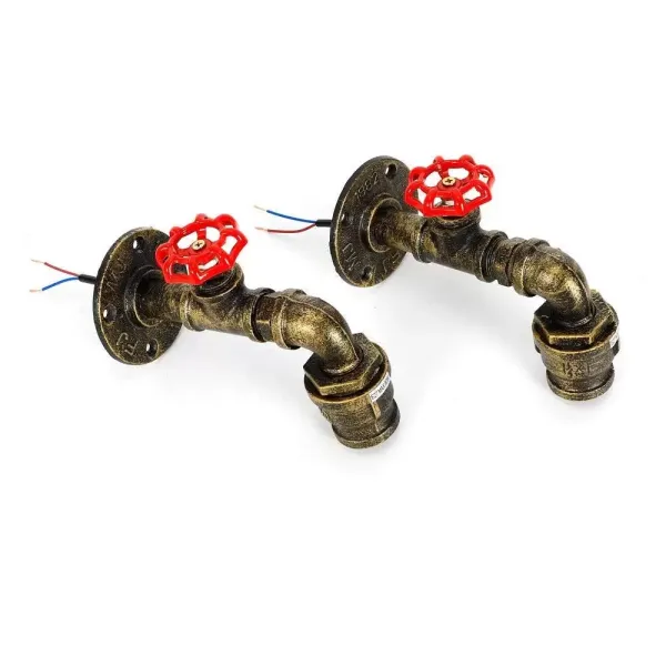 Sada 2 nástěnných retro kovových trubicových lamp pro domácnosti, jako jsou bary, kavárny, uličky.