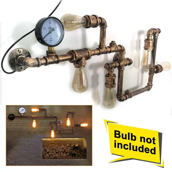 Kovová nástěnná lampa s vodní trubicí Creative Industrial 5 žárovek nástěnná lampa do obývacího pokoje Restaurace Kavárna Bar