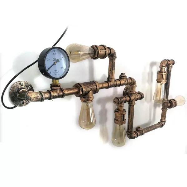Kovová nástěnná lampa s vodní trubicí Creative Industrial 5 žárovek nástěnná lampa do obývacího pokoje Restaurace Kavárna Bar
