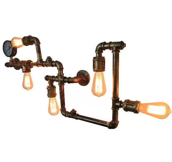 Kovová nástěnná lampa s vodní trubicí Creative Industrial 5 žárovek nástěnná lampa do obývacího pokoje Restaurace Kavárna Bar