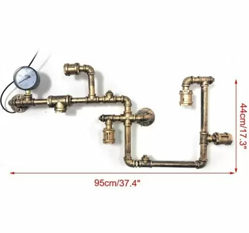 Kovová nástěnná lampa s vodní trubicí Creative Industrial 5 žárovek nástěnná lampa do obývacího pokoje Restaurace Kavárna Bar